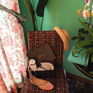 J. CREW PEACH Velvet Ballet Flats